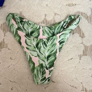 Skatie Green Leaf Print Swim Bottom